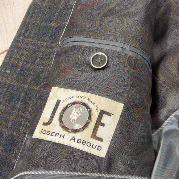 Joseph Abboud Men 100% Wool Blazer 2 Button Jacket Brown Sport Coat Elbow Patch - Picture 3 of 14